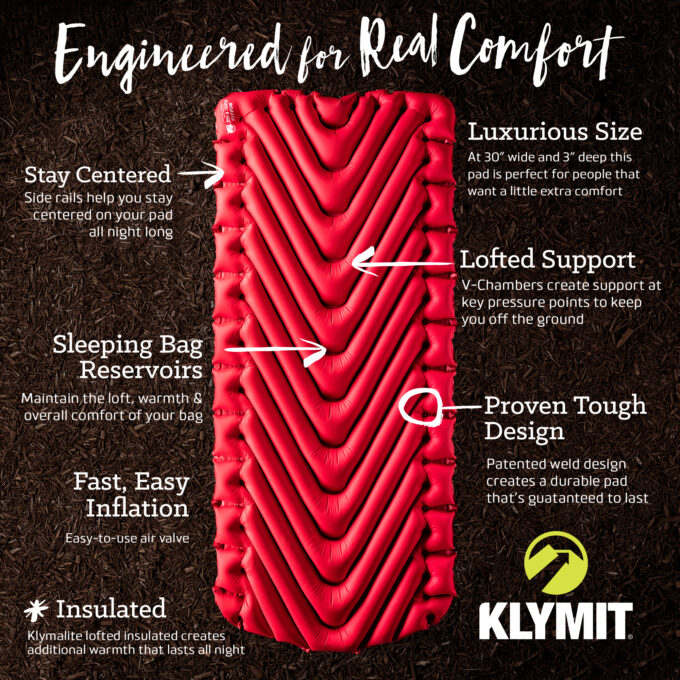 Klymit Slaapmat Insulated Static V Luxe Eenpersoons 193 Cm Rood 907 gram