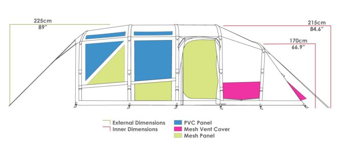 Zempire Pro TL V2 Airtent 5 persoons tunneltent OPPOMPBAAR