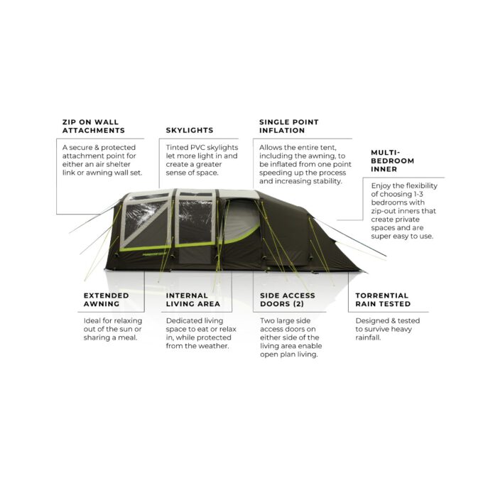 Zempire Pro TL V2 Airtent 5 persoons tunneltent OPPOMPBAAR