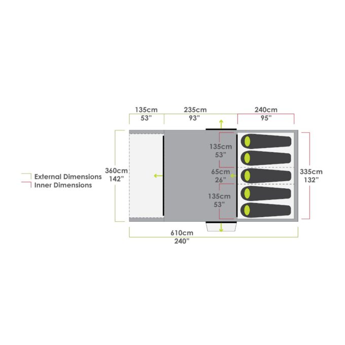 Zempire Pro TL V2 Airtent 5 persoons tunneltent OPPOMPBAAR