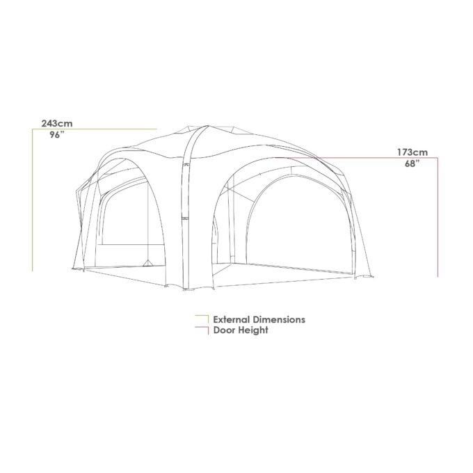 Zempire Aerobase 3+1 oppompbare partytent met zijwand