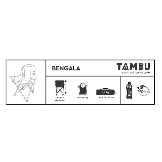 TAMBU BENGALA campingstoel, vouwstoel DUURZAAM