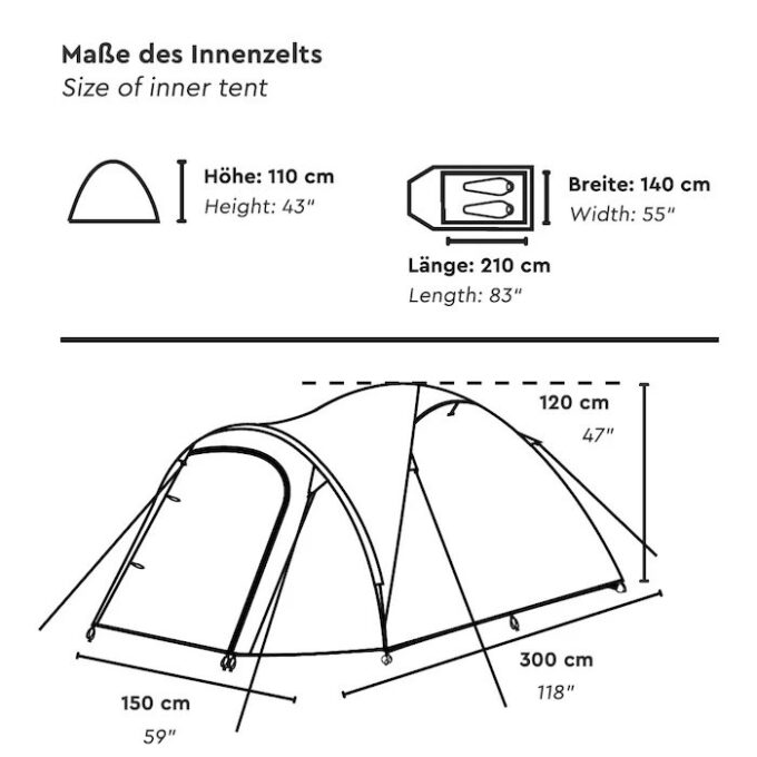 TAMBU HAIKA 2 persoons koepeltent / trekkerstent DUURZAAM!!