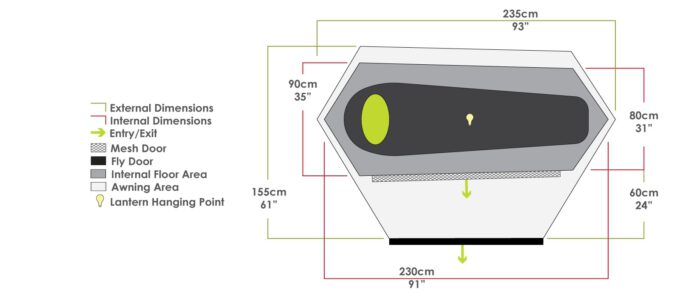 ZEMPIRE Mono lichtgewicht 1 persoons tent 1,44 kg trekkerstent
