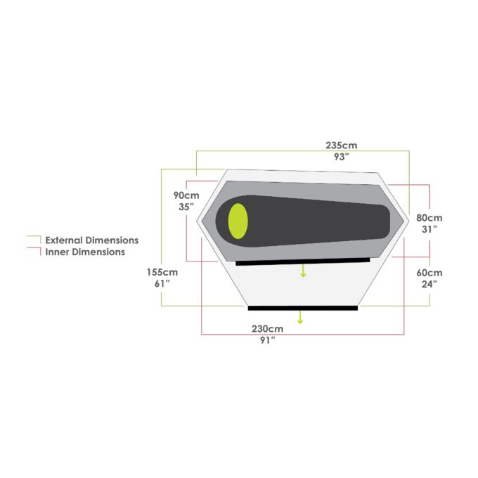 ZEMPIRE Mono lichtgewicht 1 persoons tent 1,44 kg trekkerstent