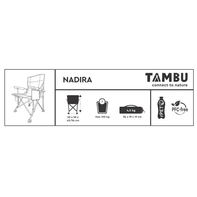 TAMBU NADIRA opvouwbare campingstoel DUURZAAM
