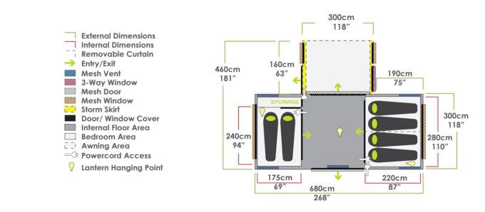 ZEMPIRE Pro II V2 6 persoons oppompbare tunneltent, Airtent