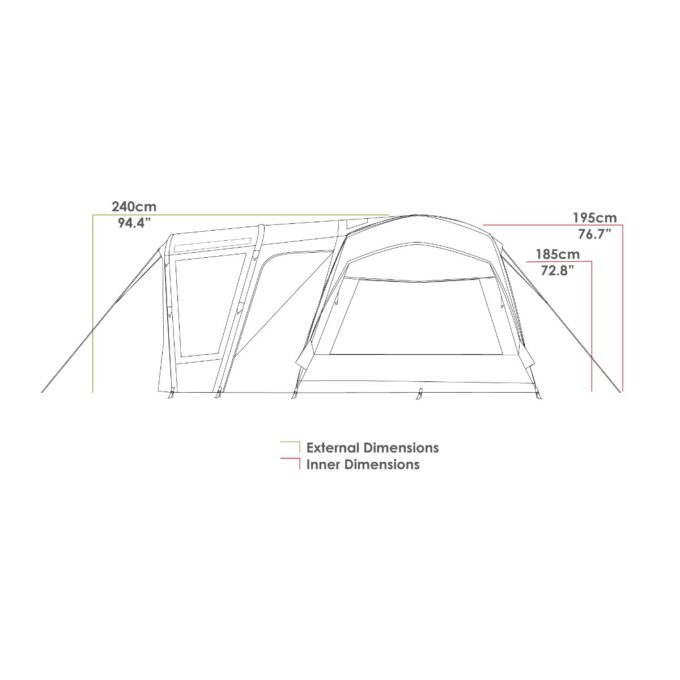 ZEMPIRE Pro II V2 6 persoons oppompbare tunneltent, Airtent