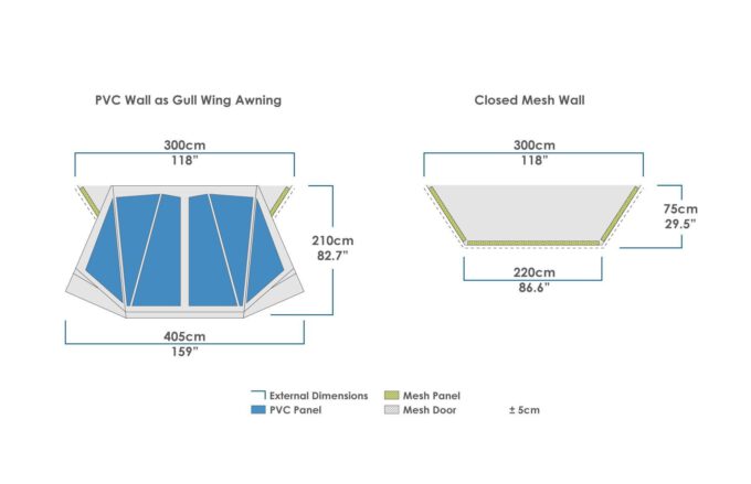 Zempire Pro III/II V2 Tentluifel Awning wall set