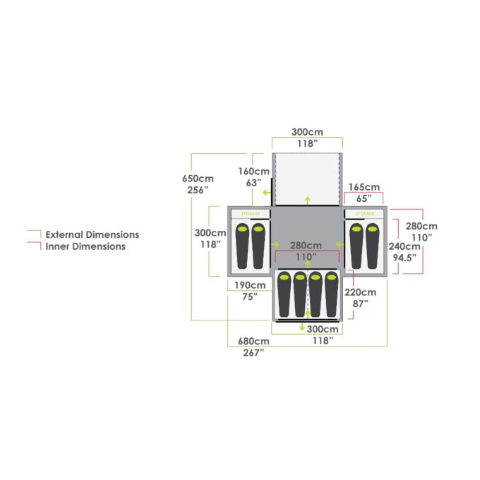 ZEMPIRE Pro III V2 8 persoons tunneltent Airtent OPPOMPBAAR