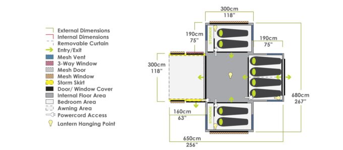 ZEMPIRE Pro III V2 8 persoons tunneltent Airtent OPPOMPBAAR