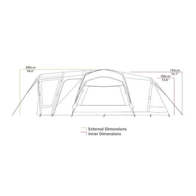 ZEMPIRE Pro III V2 8 persoons tunneltent Airtent OPPOMPBAAR
