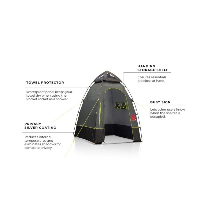 Zempire Pocket Rocket badkamertent, douchetent, toilettent, opslagtent ZWART