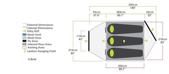 ZEMPIRE Trilogy 3 persoons lichtgewicht tent 3,7 kg