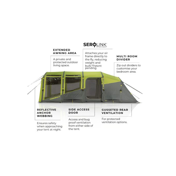 ZEMPIRE Evo TL V2 opblaasbare luchttent 5 persoons AIR-tent, tunneltent, oppompbaar