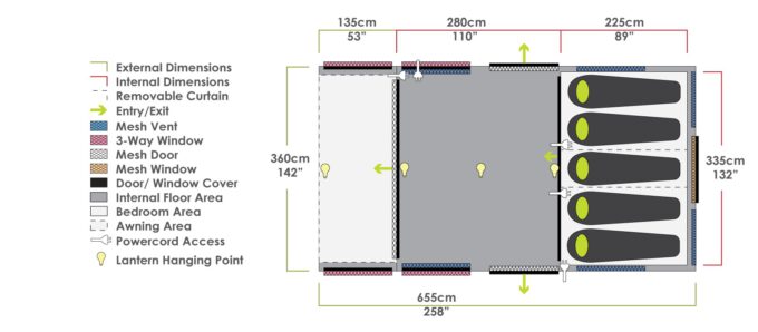 ZEMPIRE Evo TL V2 opblaasbare luchttent 5 persoons AIR-tent, tunneltent, oppompbaar