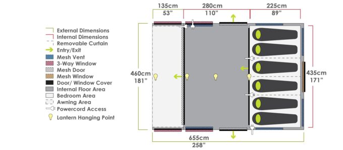 ZEMPIRE Evo TXL V2 opblaasbare luchttent 6 persoons AIR-tent, tunneltent, oppompbaar