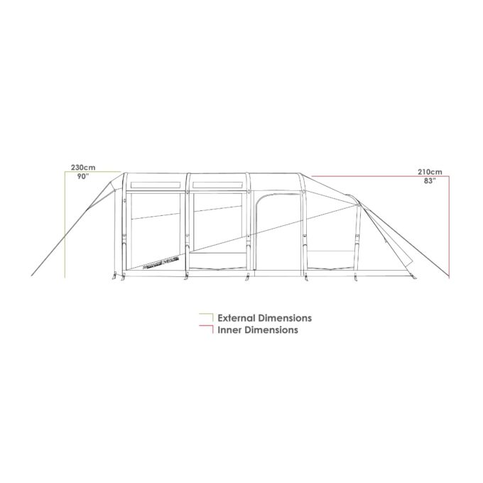 ZEMPIRE Evo TXL V2 opblaasbare luchttent 6 persoons AIR-tent, tunneltent, oppompbaar
