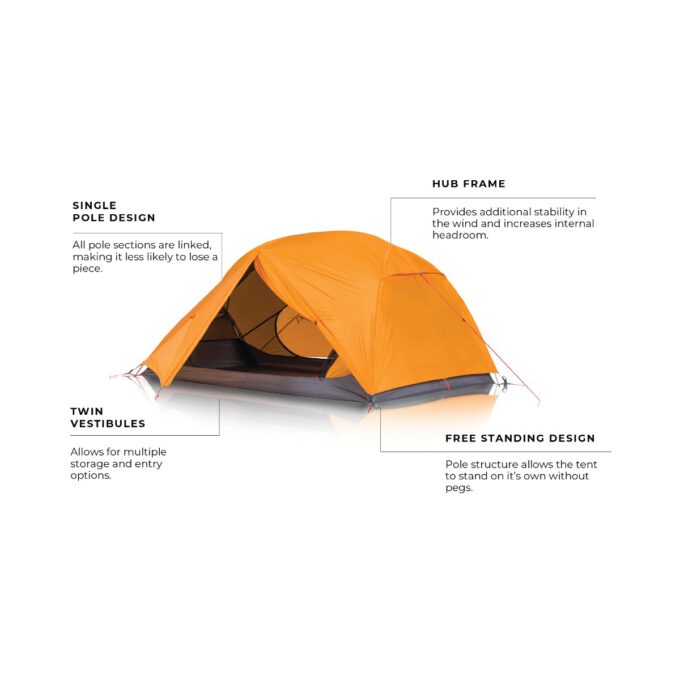 ZEMPIRE Zeus 2 persoons wandeltent, fietstent, trekkingtent 2,88 kg