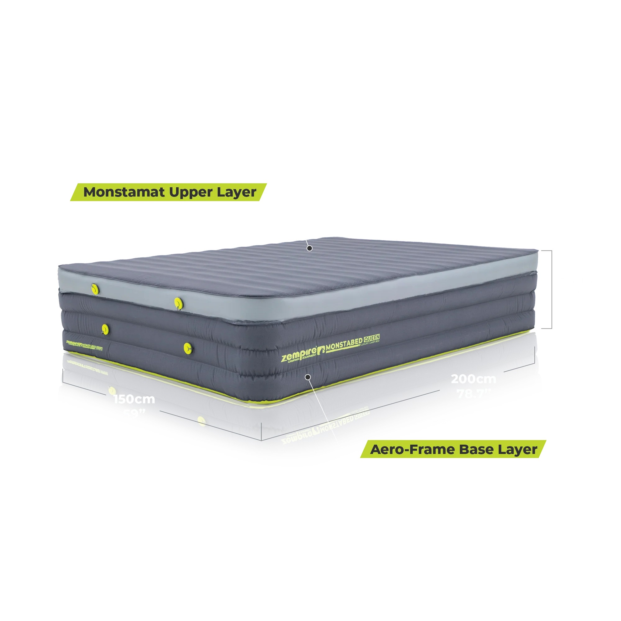 ZEMPIRE Monstabed Queen 200 x 150 x 42 cm luchtmatras slaapmat - Afbeelding 4