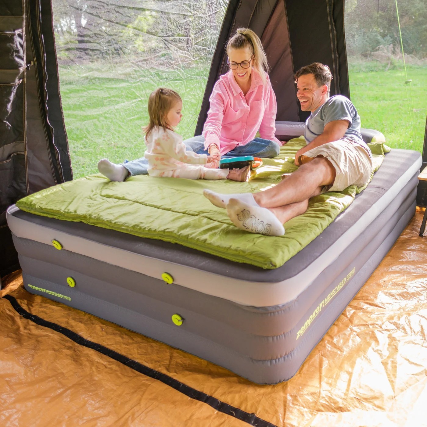 ZEMPIRE Monstabed Queen 200 x 150 x 42 cm luchtmatras slaapmat - Afbeelding 7