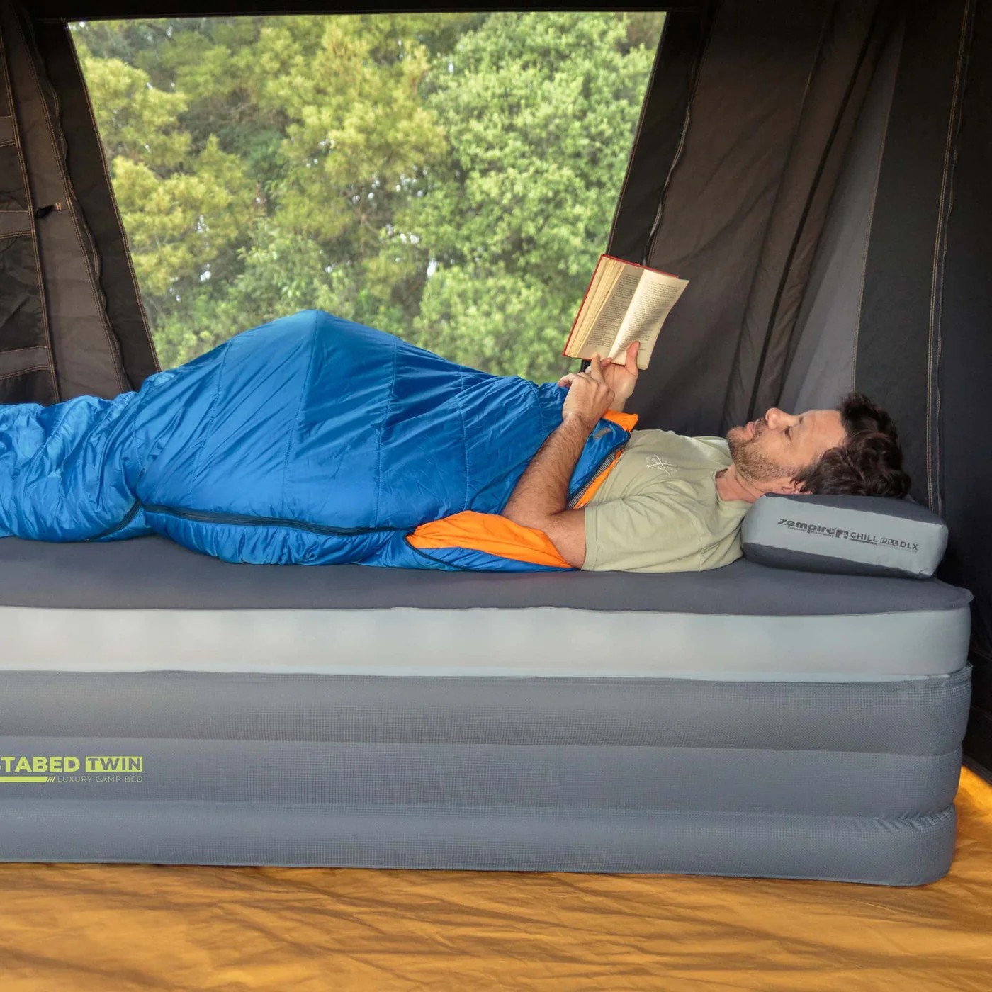 ZEMPIRE Monstabed Twin 195 x 135 x 42 cm luchtmatras en slaapmat - Afbeelding 5