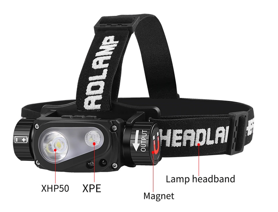 Oplaadbare Led Hoofdlamp AOS LIGHT P50 XPE 3000 LUMEN