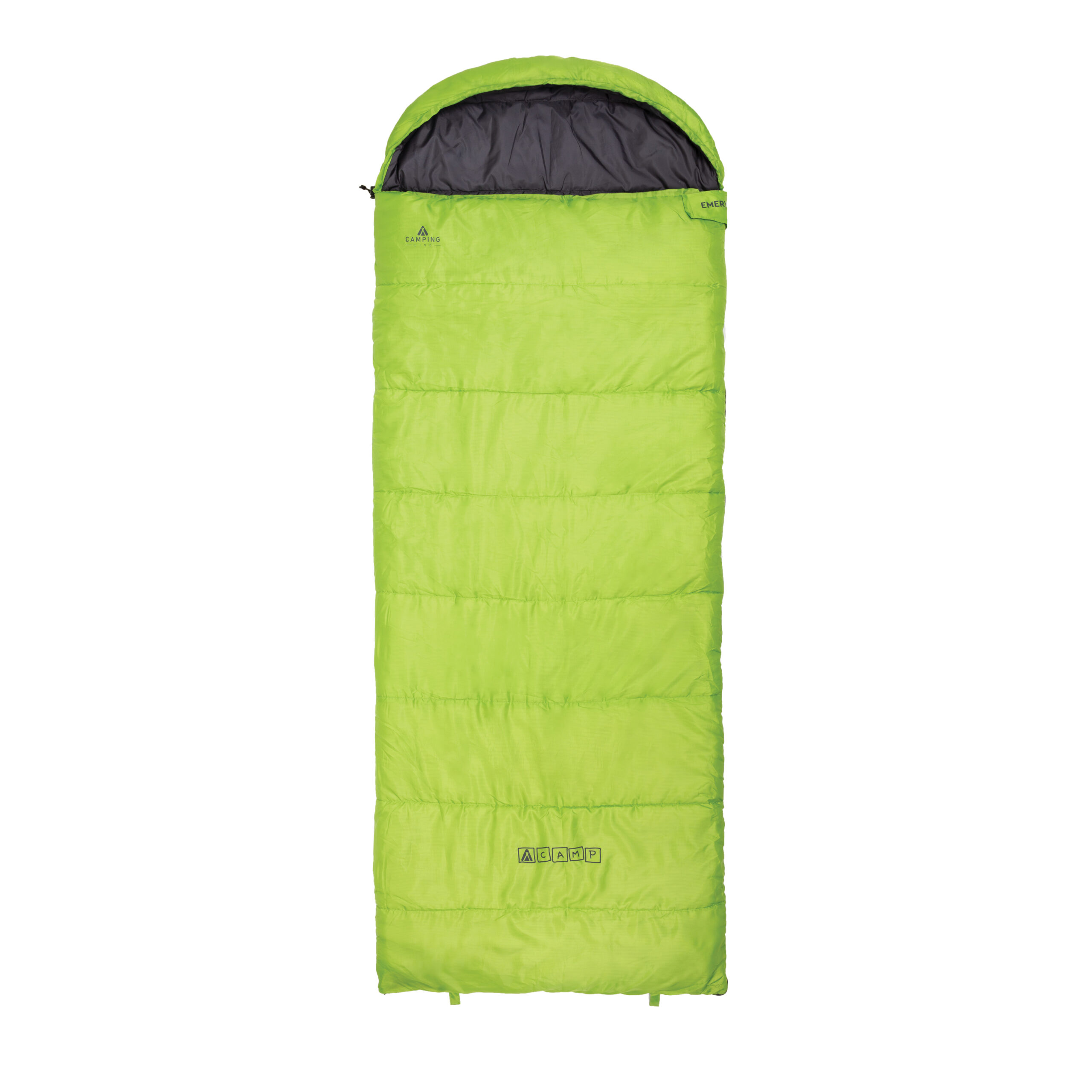 ACAMP EMERY Deken Slaapzak met capuchon 220 x 85 cm LIME Groen 1800 Gram PFC-Vrij
