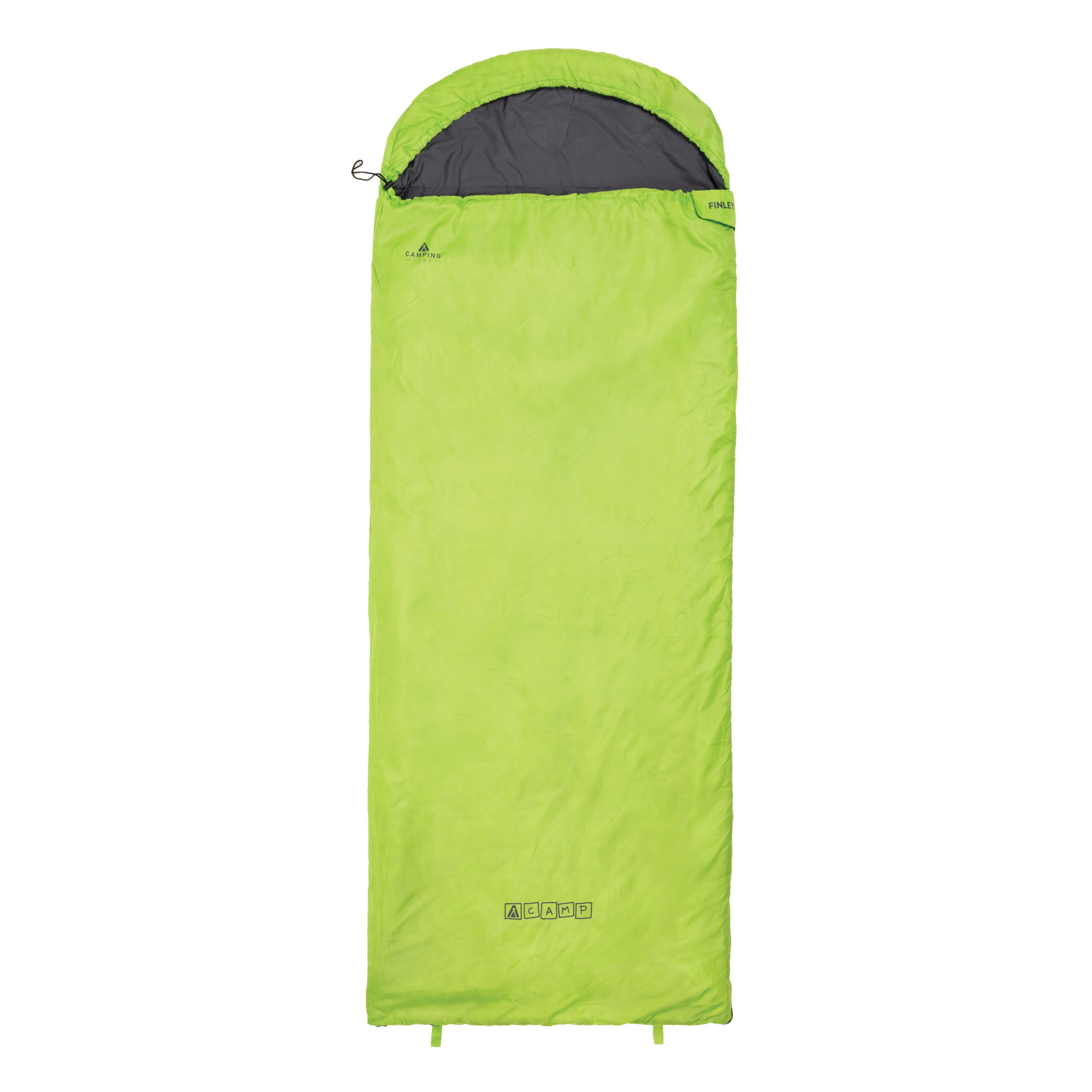 ACAMP FINLEY Lichtgewicht Deken Slaapzak met capuchon 220 x 85 cm LIME Groen 850 Gram PFC-Vrij