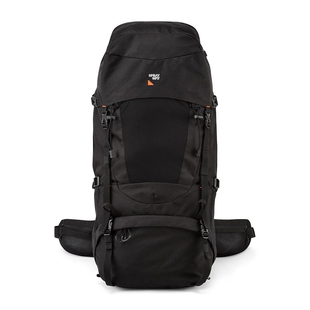 SPRAYWAY Kebnekaise 70L Backpack Rugzak Black Zwart