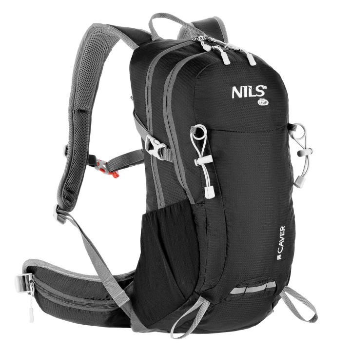 NILS CAMP Tourist Caver 18 liter backpack zwart rugzak+ regenhoes