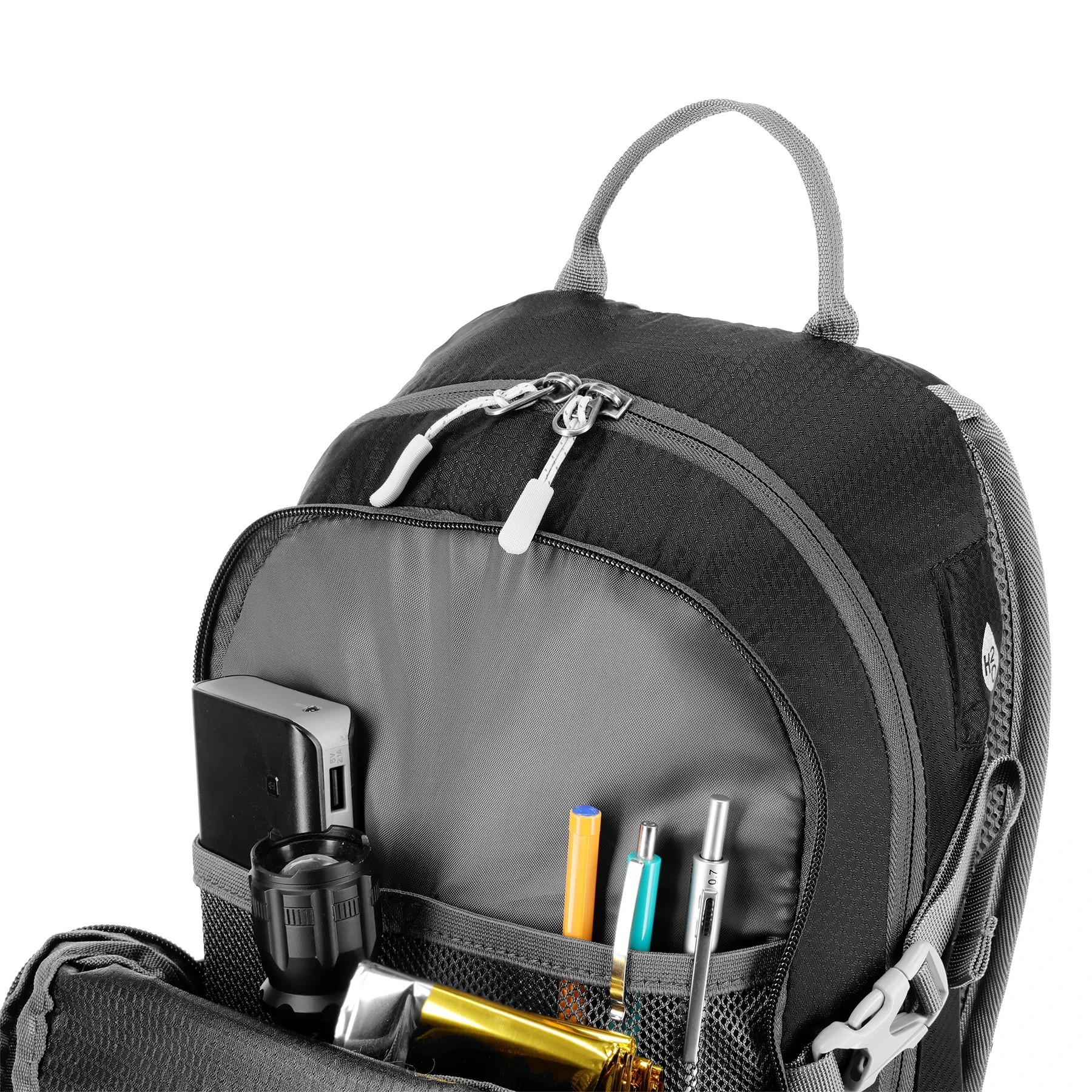 NILS CAMP Tourist Caver 18 liter backpack zwart rugzak+ regenhoes - Afbeelding 10