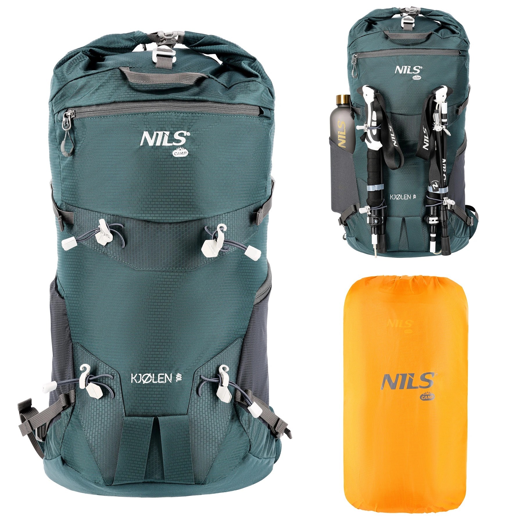 NILS CAMP Backpack Tourist Kjolen groen 40 liter + regenhoes - Afbeelding 5