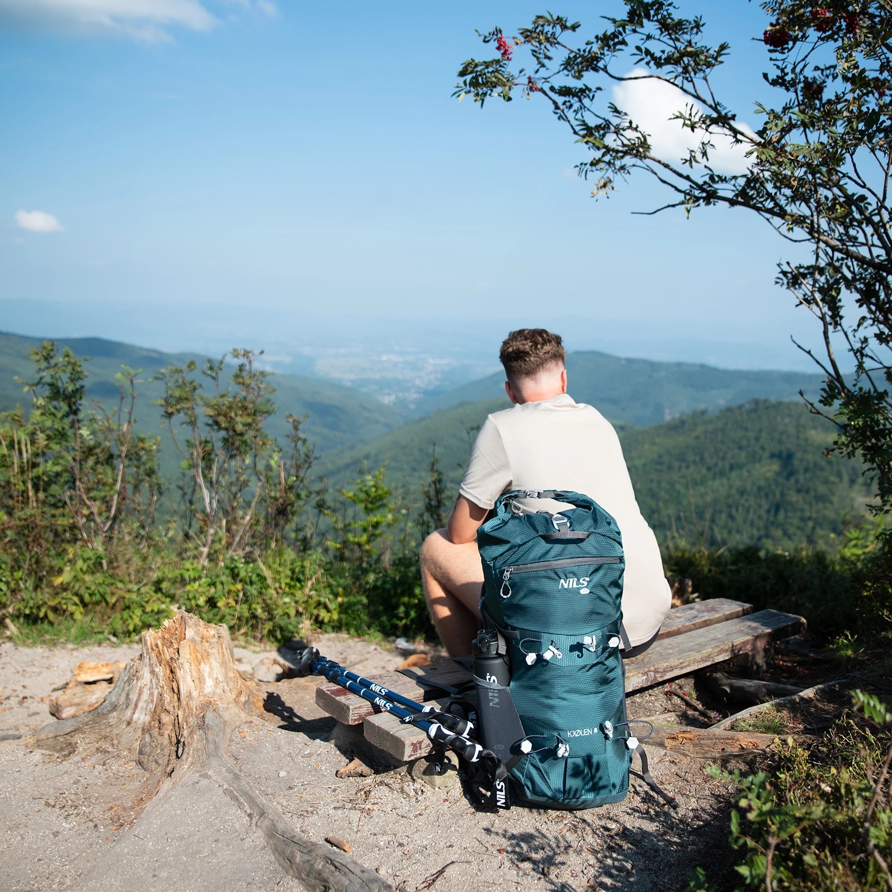 NILS CAMP Backpack Tourist Kjolen groen 40 liter + regenhoes - Afbeelding 17