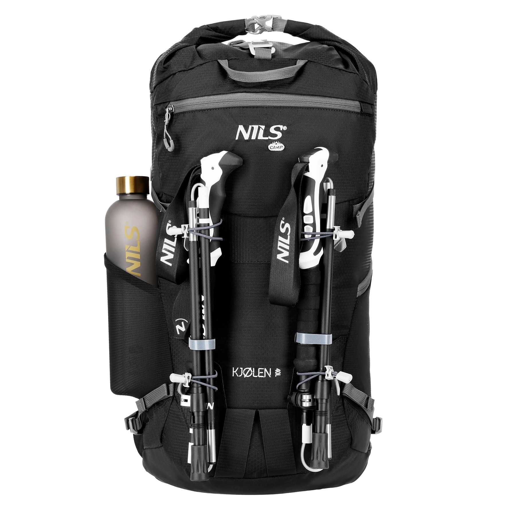 NILS CAMP Backpack Tourist Kjolen zwart 40 liter + regenhoes - Afbeelding 3